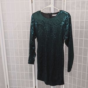 IVYREVEL Sequin Mini Dress in Dark Green
